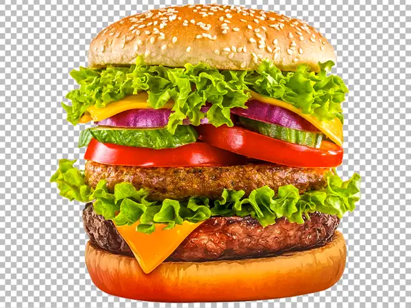 Veggie Burger PNG Transparent Background HD Free Download
