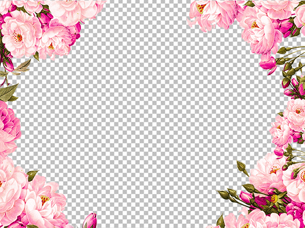 Watercolor Rose Flower Frame PNG Transparent Background