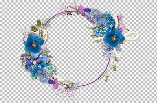 Circular Floral Frame PNG – Transparent Flower Wreath Border