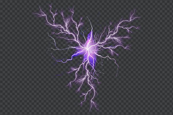 Lightning Glow Effect PNG – Electric Thunder Transparent Background
