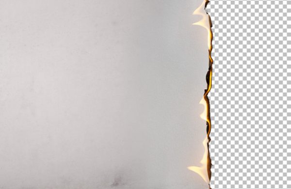 Paper Fire Burn Effect PNG – Realistic Burned Edge Transparent