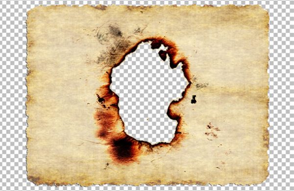 Vintage Burnt Paper PNG – Antique Burned Edge Background