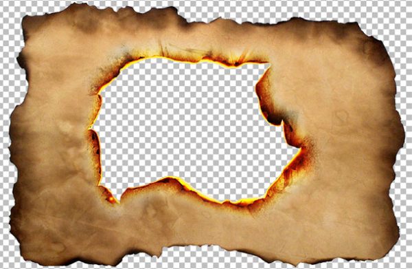 Old Parchment Burnt Paper PNG – Vintage Burned Edge Background