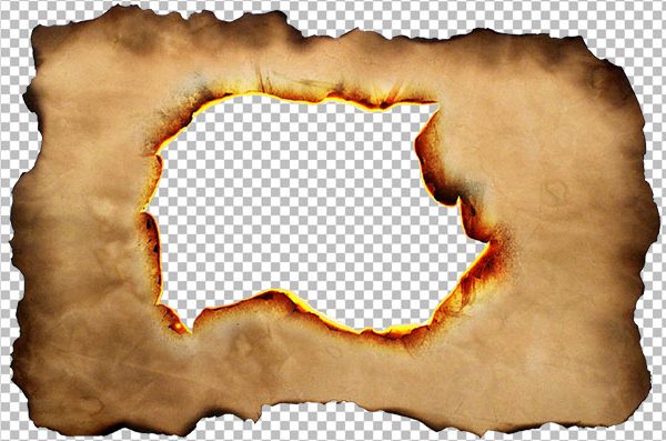 Old Parchment Burnt Paper PNG – Vintage Burned Edge Background