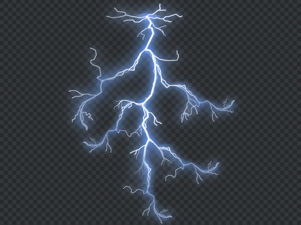 Blue Electric Lightning PNG HD Transparent Background