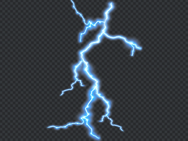Blue Lightning Energy Effect PNG Transparent Background HD