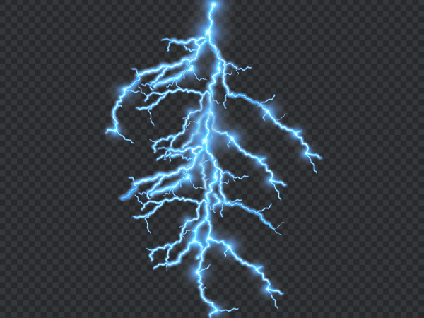 Glowing Blue Lightning PNG Transparent Background – Electric Bolt HD
