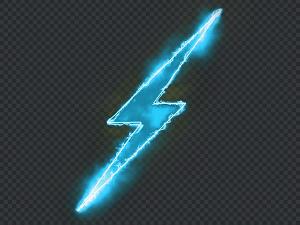 Glowing Lightning Effect Logo PNG – Electric Bolt Transparent HD
