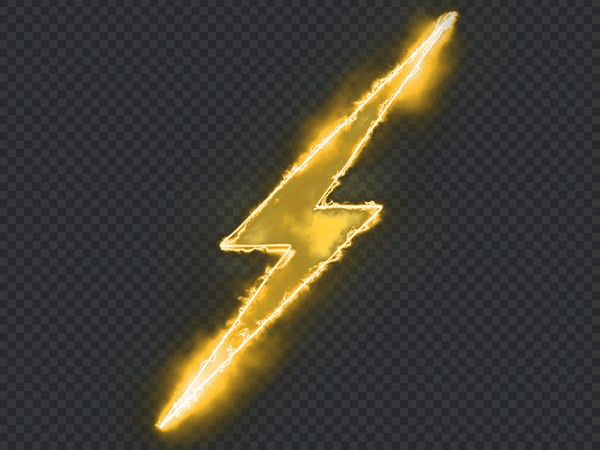 Glowing Lightning Logo PNG – Electric Gaming Logo Transparent