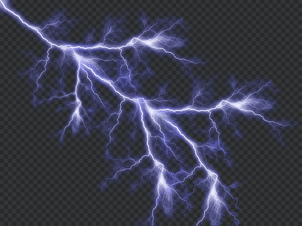 Lightning Effect Photoshop PNG – Electric Bolt Overlay Transparent HD