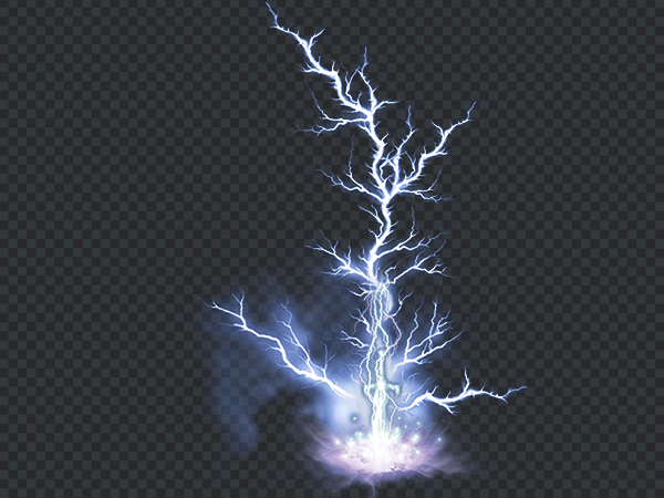 Lightning Ground Hit Effect PNG – Electric Strike Transparent HD