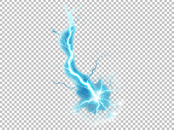 Lightning Impact Overlay PNG – Thunderbolt Strike Effect Transparent