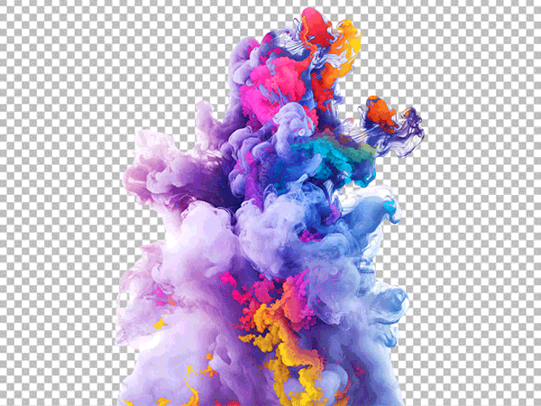 Multicolor Smoke Explosion PNG Free | Burst Effect Overlay HD