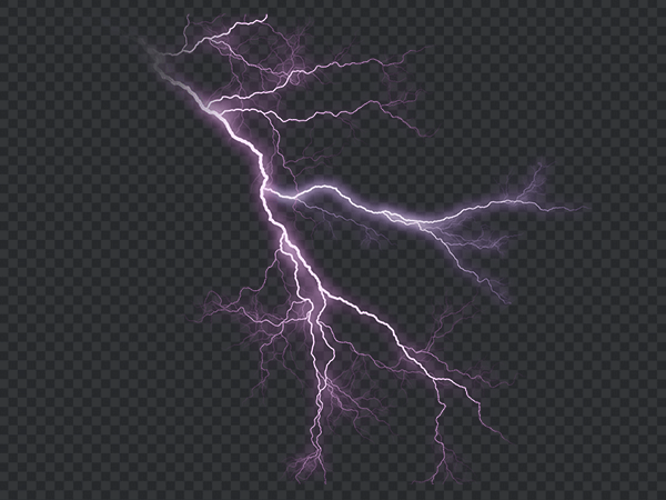 Neon Night Sky Lightning PNG Transparent – Electric Glow Effect HD