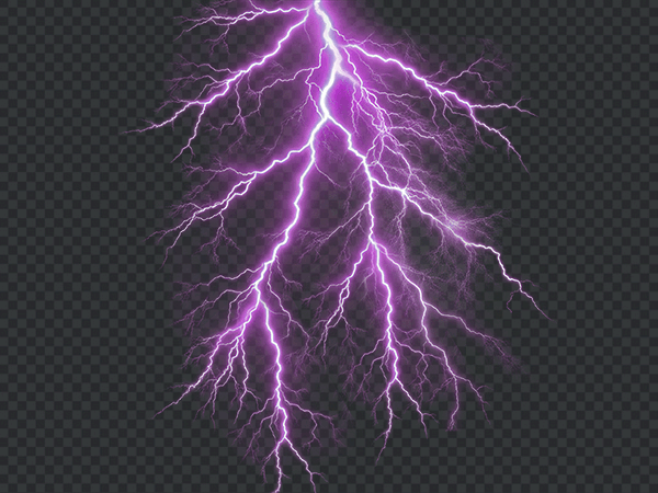 Purple Lightning PNG Transparent Background – Electric Bolt HD