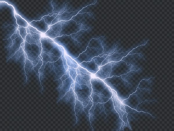 Thunderstorm Blue Lightning PNG Transparent Background – HD Effect
