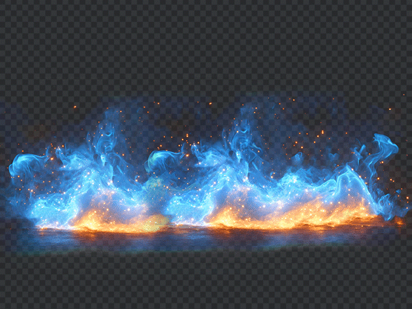 Blue Fire Flame PNG Transparent Background – HD Flame Effect