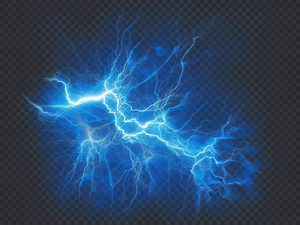 Blue Lightning Texture PNG Transparent – Thunder Electric Effect HD