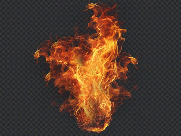 Bonfire Explosion Fire PNG Transparent Background – Intense Flame Effect