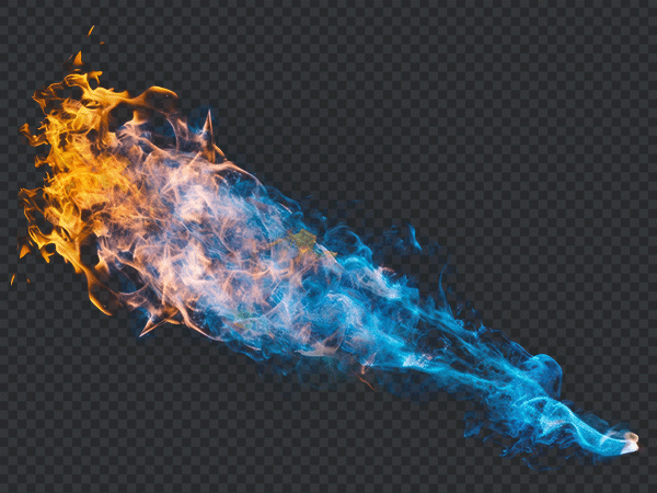 Dual Color Flame PNG Transparent – Blue Orange Fire Stream HD Free Download