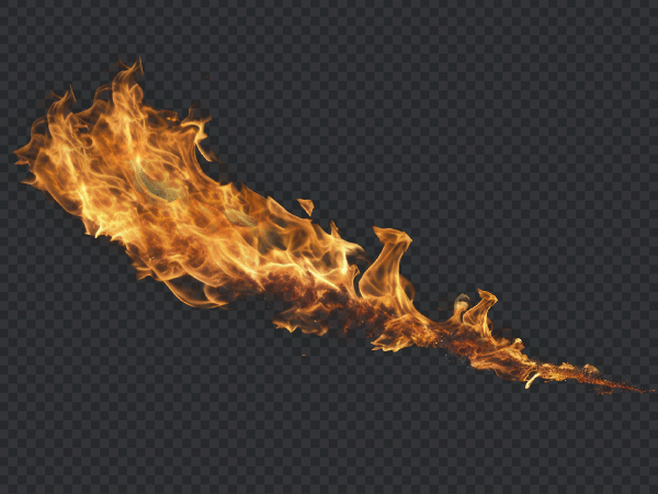 Flamethrower Fire PNG Transparent – Intense Flame Stream HD Free Download
