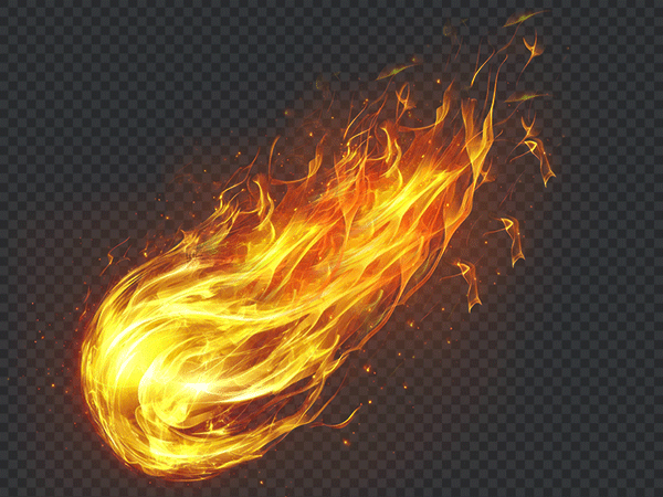 Glowing Fireball PNG Transparent Background – Realistic Flame Effect HD Download