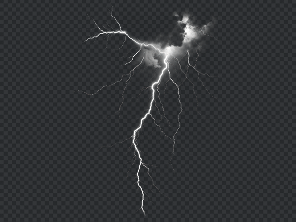Glowing White Lightning PNG – Transparent Background Electric Effect HD