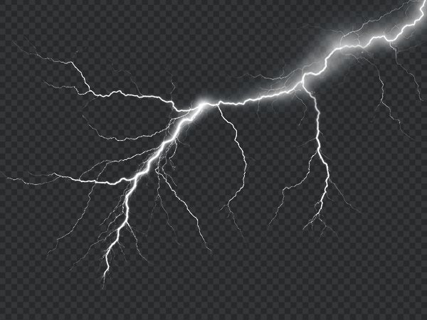 Glowing White Lightning Storm PNG – Electric Thunder Effect Transparent HD