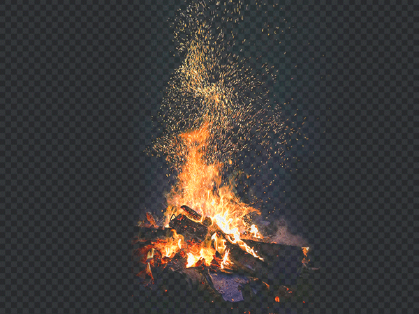 Intense Fire with Sparks PNG Transparent Background – HD Flame Effect