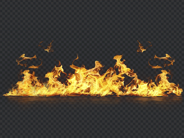 Intense Wildfire Effect PNG – Realistic Fire Flame Transparent Background