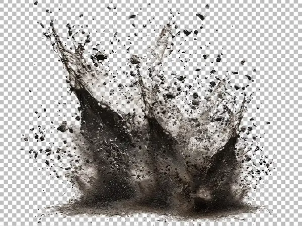 Mud Particles Eruption Explosion PNG Transparent Background