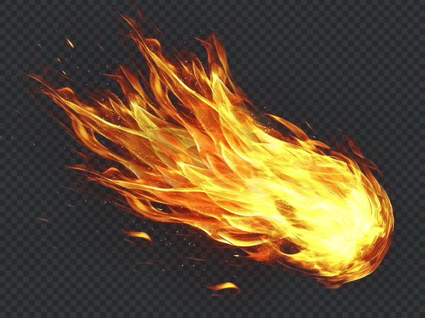 Realistic Fireball PNG Transparent Background – HD Explosion Fire