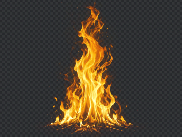 Vibrant Campfire Flame PNG Transparent Background – HD Fire Effect Free Download