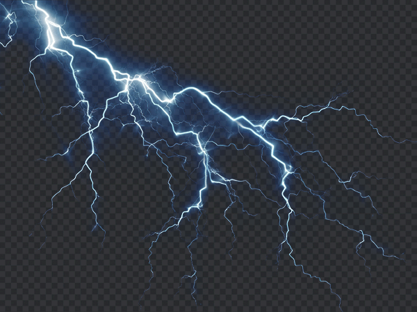 Vivid Blue Lightning Bolt PNG Transparent Background HD