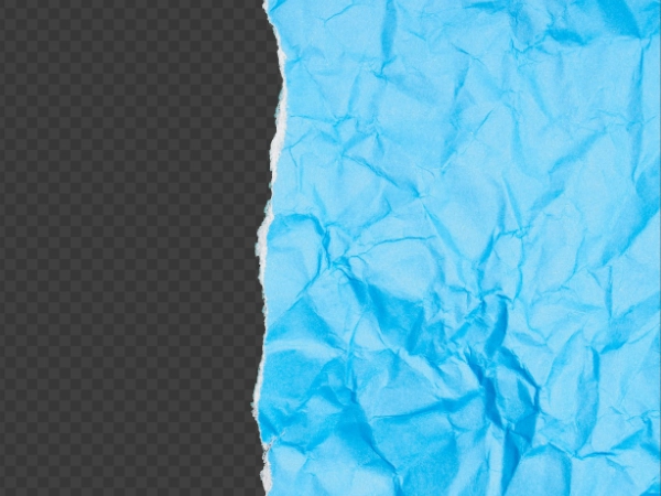 Crumpled Blue Torn Paper PNG Transparent Background Free Download
