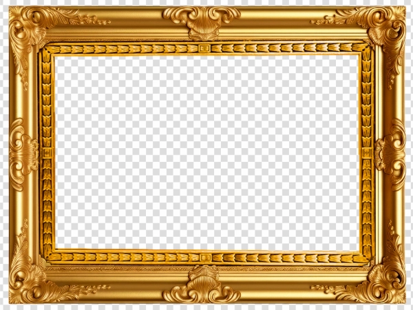 Empty Gold Frame PNG Free Download HD Transparent Background