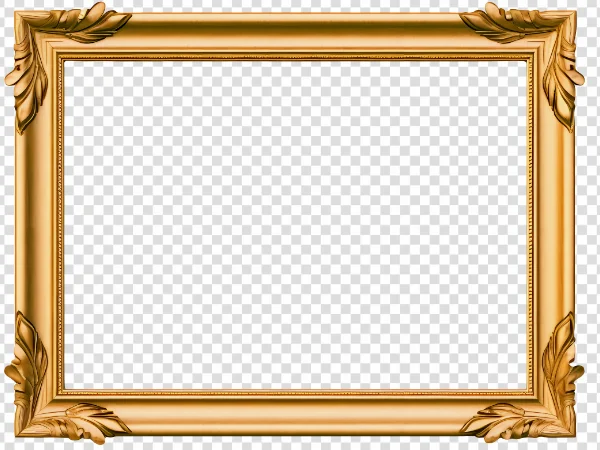 Gold Ornate Picture Frame PNG for Vintage and Luxury Designs
