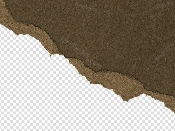 Ripped Brown Cardboard PNG with Torn Texture