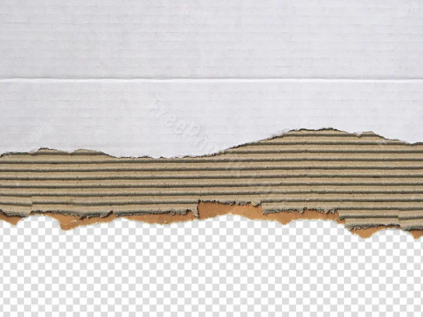 Ripped Cardboard Box Texture PNG with Torn Edges