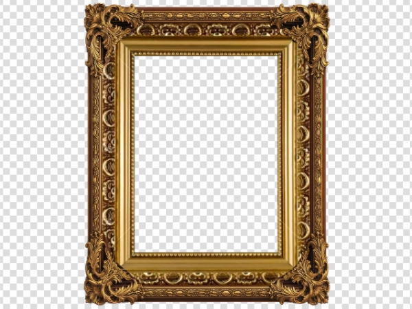 Royal Golden Frame PNG for Luxury Invitations and Design Projects