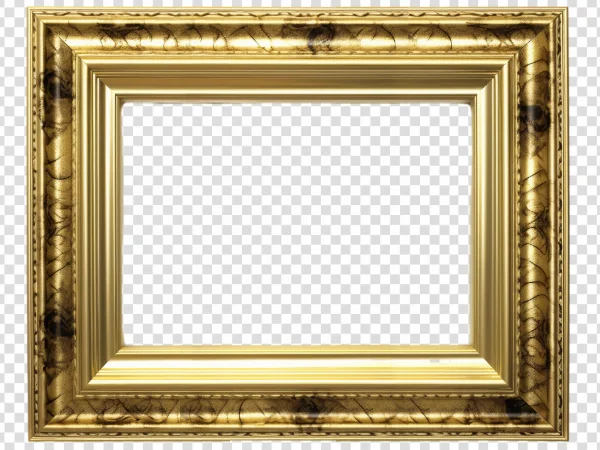 Royal Golden Photo Frame PNG for Elegant Portraits and Luxury Designs