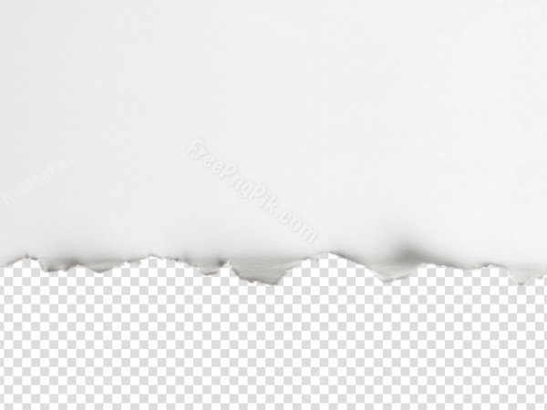 White Paper Tear PNG with Ripped Edge Effect