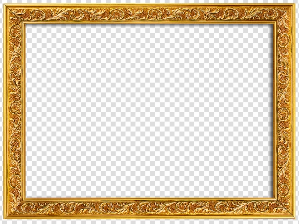 Elegant Gold Mirror Frame PNG for Invitations, Photos & Luxury Designs
