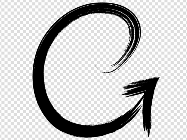 Black Circular Sketch Arrow PNG