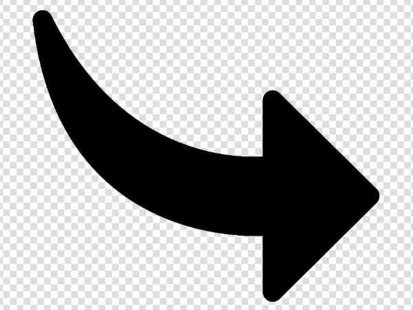 Black Rounded Curved Arrow PNG Transparent Download