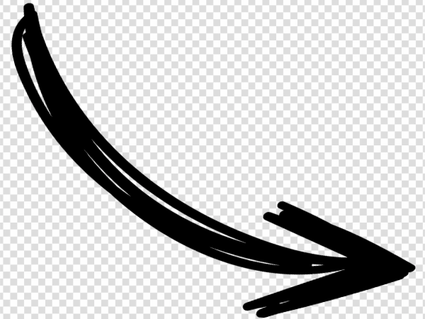 Black Sketch Arrow PNG Transparent Background Download