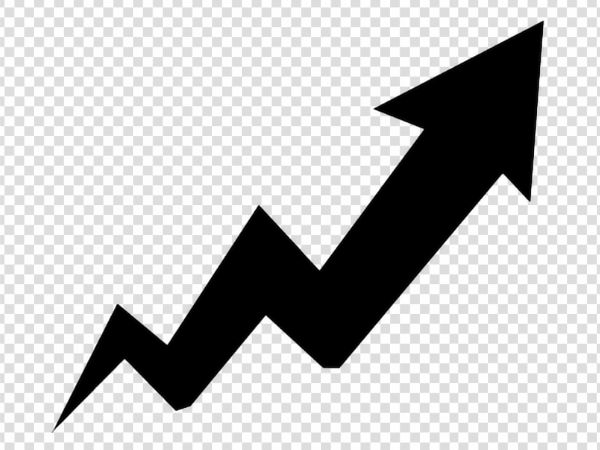 Black Zigzag Upward Arrow PNG Transparent Download