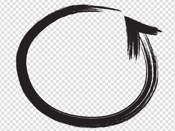 Circular Sketch Arrow PNG Transparent Background Download