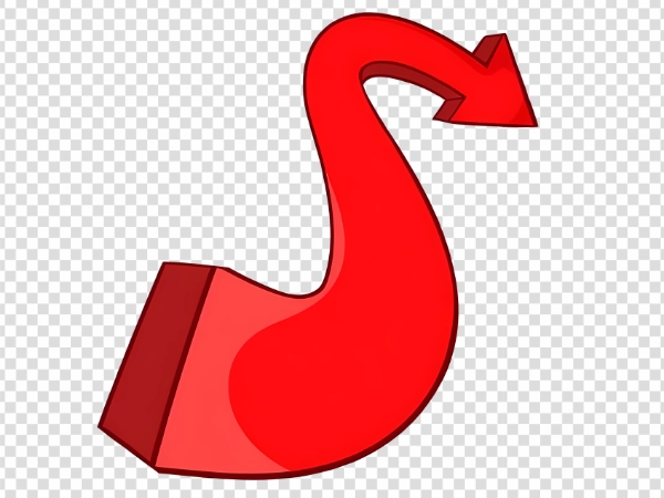 Curved Red Arrow Icon PNG Transparent Background Download