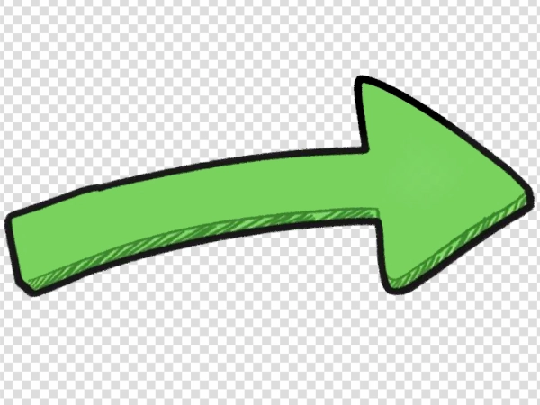 Green Doodle Arrow PNG Transparent Background Download